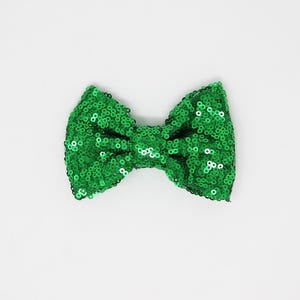 Apple Green 4&quot; Sequin Bows | 4 inch Sequin Bows | Bulk Sequin Bows | Wholesale Sequin Bows | 4&quot; Glitter Bows | Apple Green