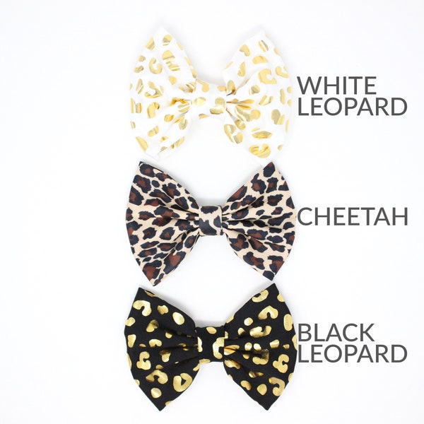 Animal Print Bows | 5" Cheetah Print Bows | 5 inch Animal Print Bows | Bulk Animal Print Bows | Leopard Print Bows | Choose Color + Quantity