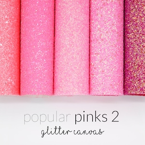 Popular PINKS 2 Chunky Glitter Fabric | Pink Glitter Canvas | Glitter Faux Leather Fabric Sheet for DIY | Choose Color A4 Sheet