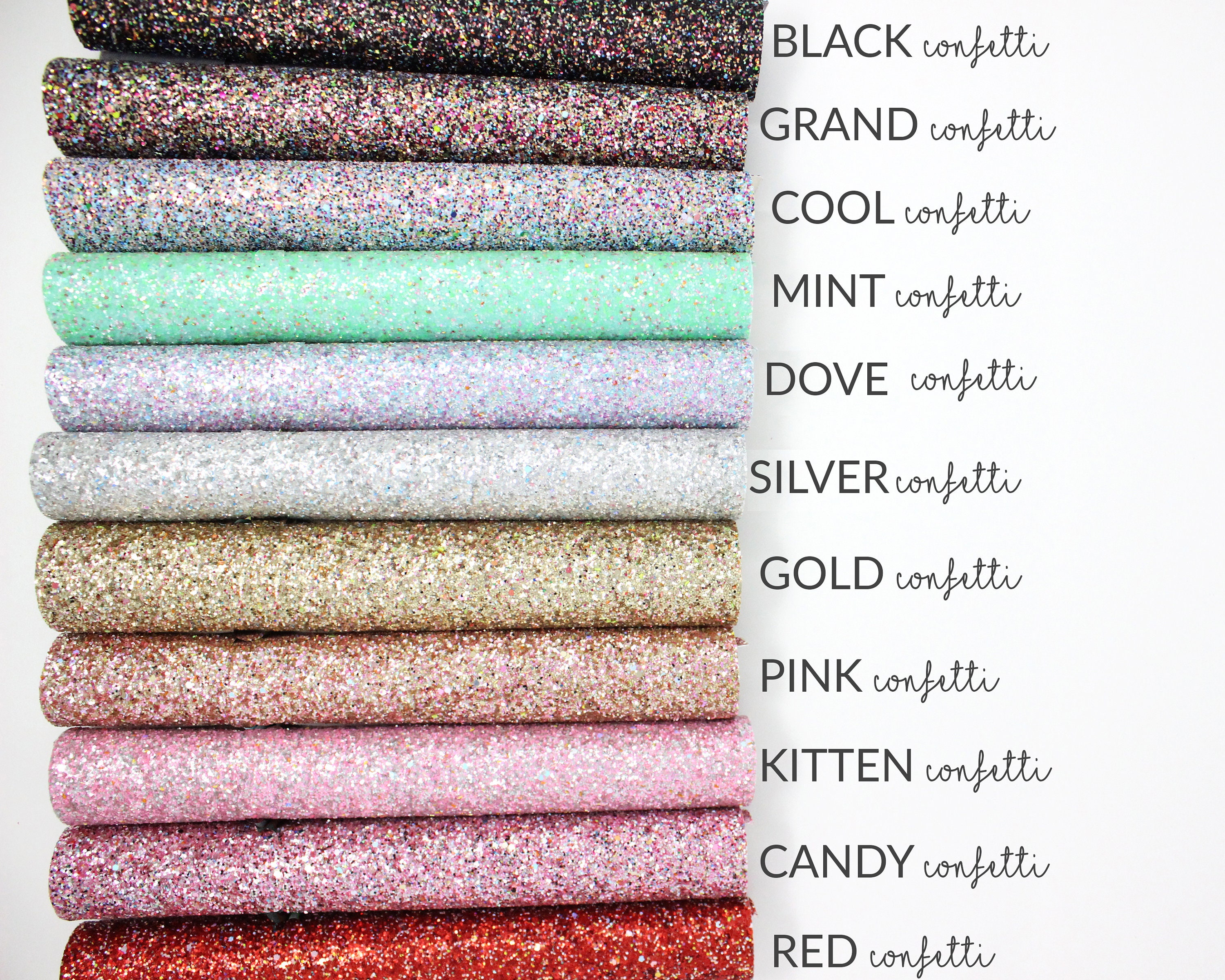 CONFETTI Chunky Glitter Fabric | Chunky Glitter Canvas | Glitter Mate…