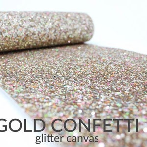 Popular GOLDS Chunky Glitter Fabric Gold Glitter Canvas Glitter Faux Leather Fabric Sheet for DIY Choose Color A4 Sheet image 8