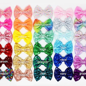 Sequin Bows | 5&quot; Sequin Bows | 5 inch Sequin Bows | Bulk Sequin Bows | Wholesale Sequin Bows | 5&quot; Glitter Bows | Choose Color + Quantity