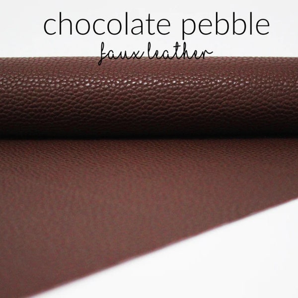 Chocolate Pebble Faux Leather Sheet | Faux Leather for Jewelry + Bows | Brown Faux Leather | Brown Leather Sheet Leather Fabric | Chocolate