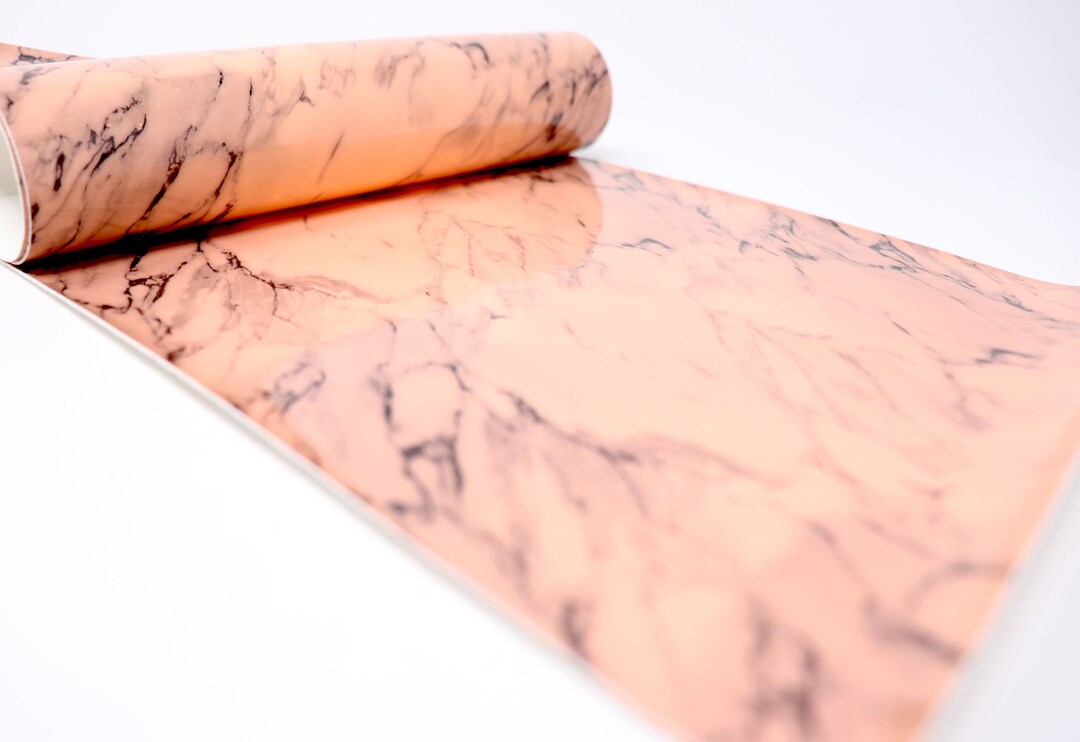 Peach Marble Faux Leather Sheet Marble Faux Leather Fabric Etsy