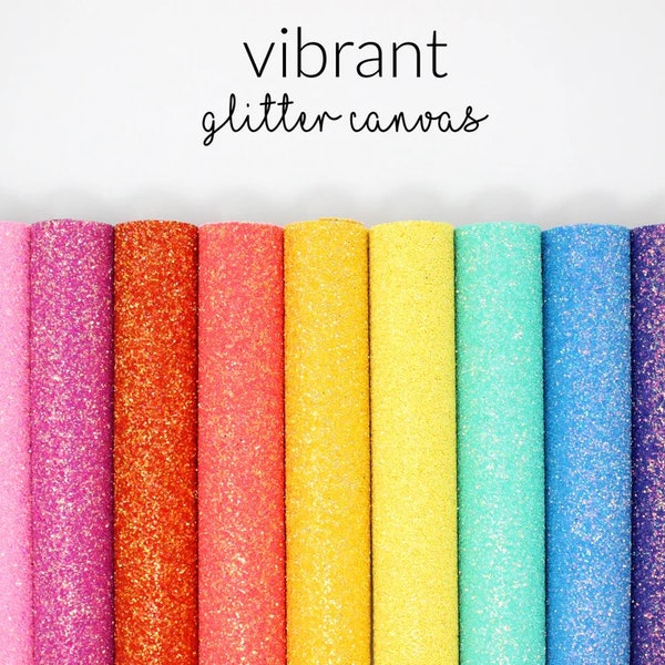 Vibrant Grapefruit Chunky Glitter Canvas Sheets | Vibrant Glitter Canvas Bundle Chunky Glitter Sheets Bow Fabric Jewelry Fabric | Grapefruit