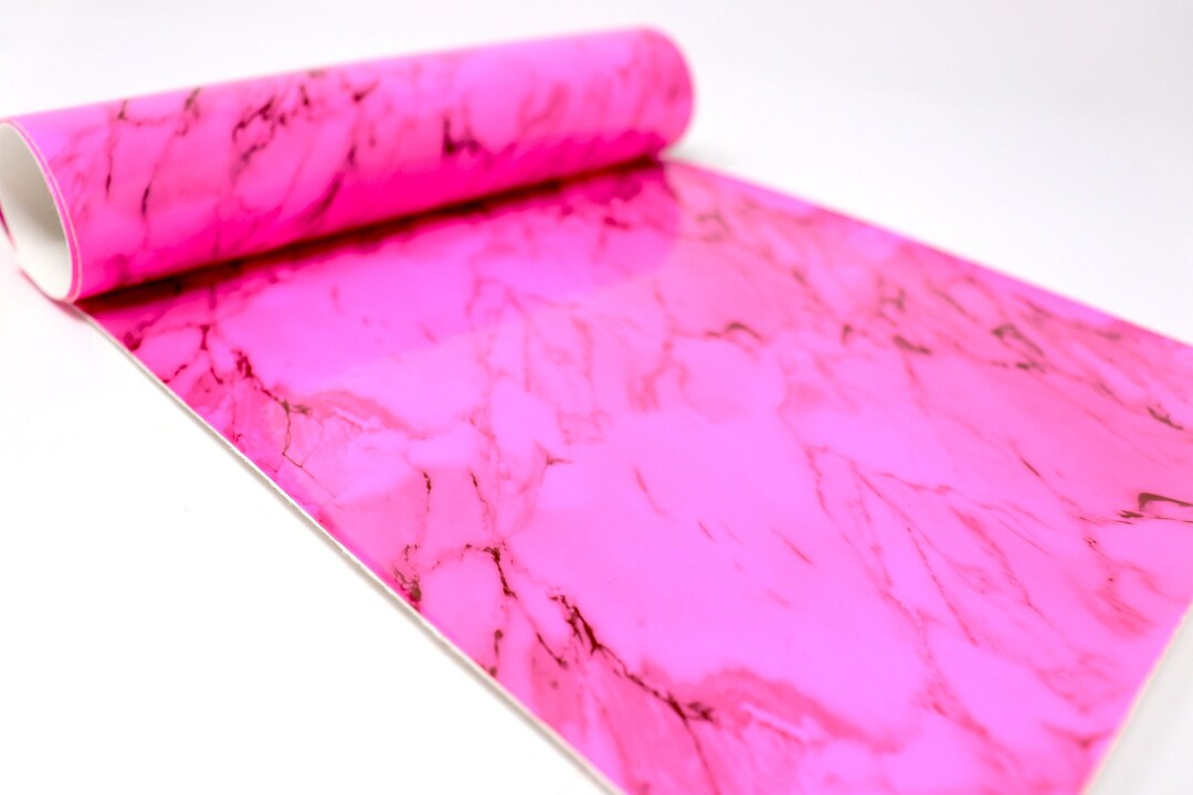Hot Pink Marble Faux Leather Sheet Marble Faux Leather Fabric Hot Pink