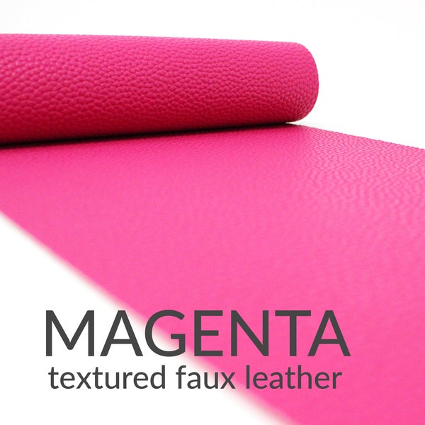 MAGENTA Faux Leather Fabric TEXTURED | Pink Faux Leather Fabric | Pink Faux Leather Material Diy Bows Crafts | A4 Sheet | Choose Colors