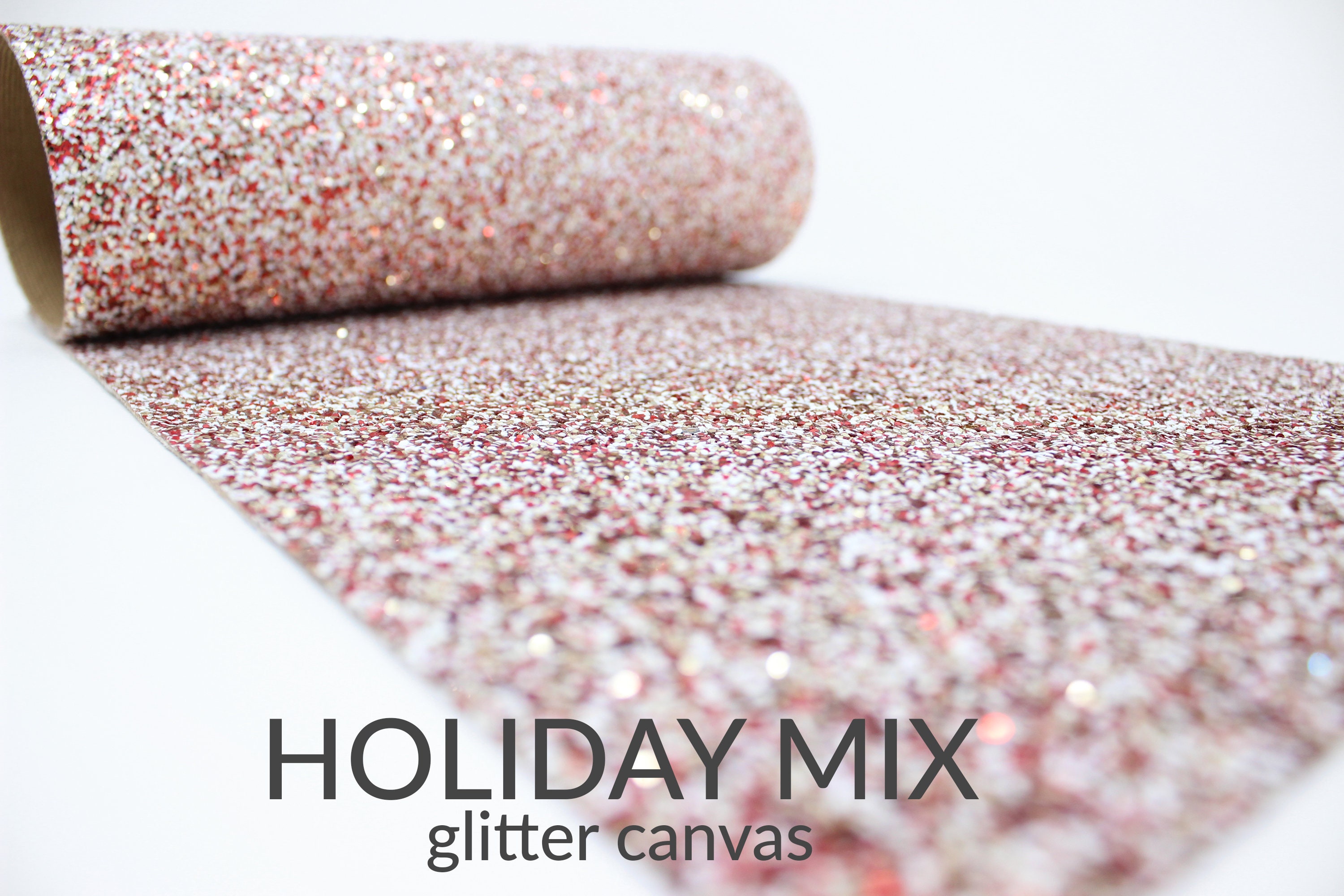 HOLIDAY MIX Chunky Glitter Canvas A4 | Christmas Chunky Glitter Fabri…