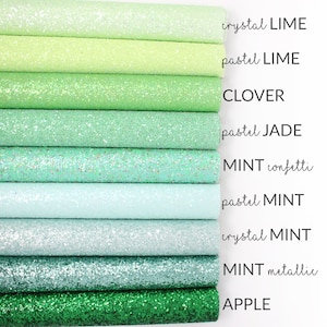 GREEN Chunky Glitter Fabric | Chunky Glitter Canvas | Green Glitter Material Bows | Glitter Fabric Sheet | Green Chunky Glitter | A4 Sheet