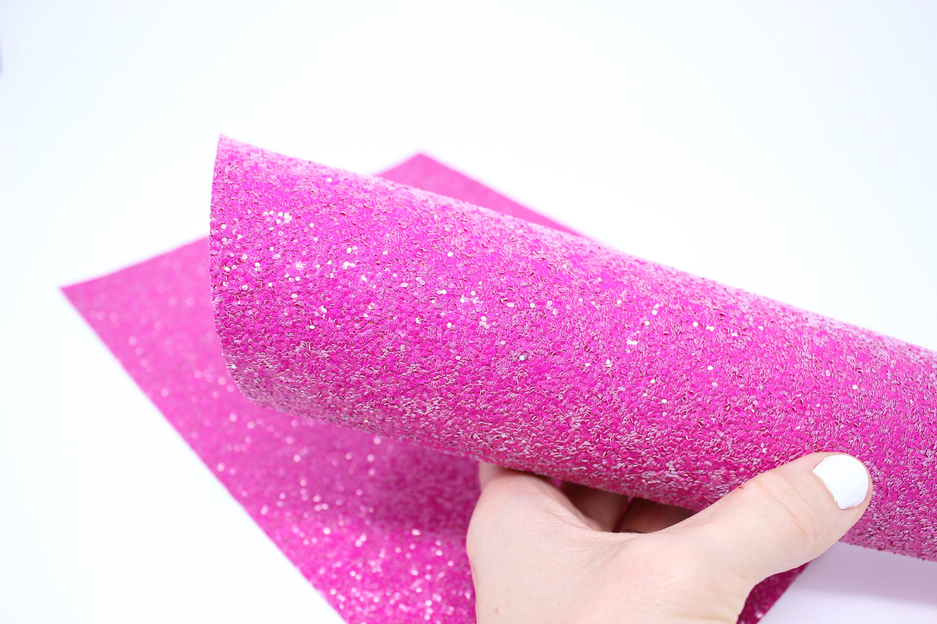 MAGENTA Chunky Glitter Fabric Chunky Glitter Canvas Etsy