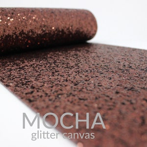 MOCHA Chunky Glitter Fabric | A4 Chunky Glitter Canvas | Glitter Material for Bows | Glitter Fabric Sheet | Brown Chunky Glitter | A4 Sheet