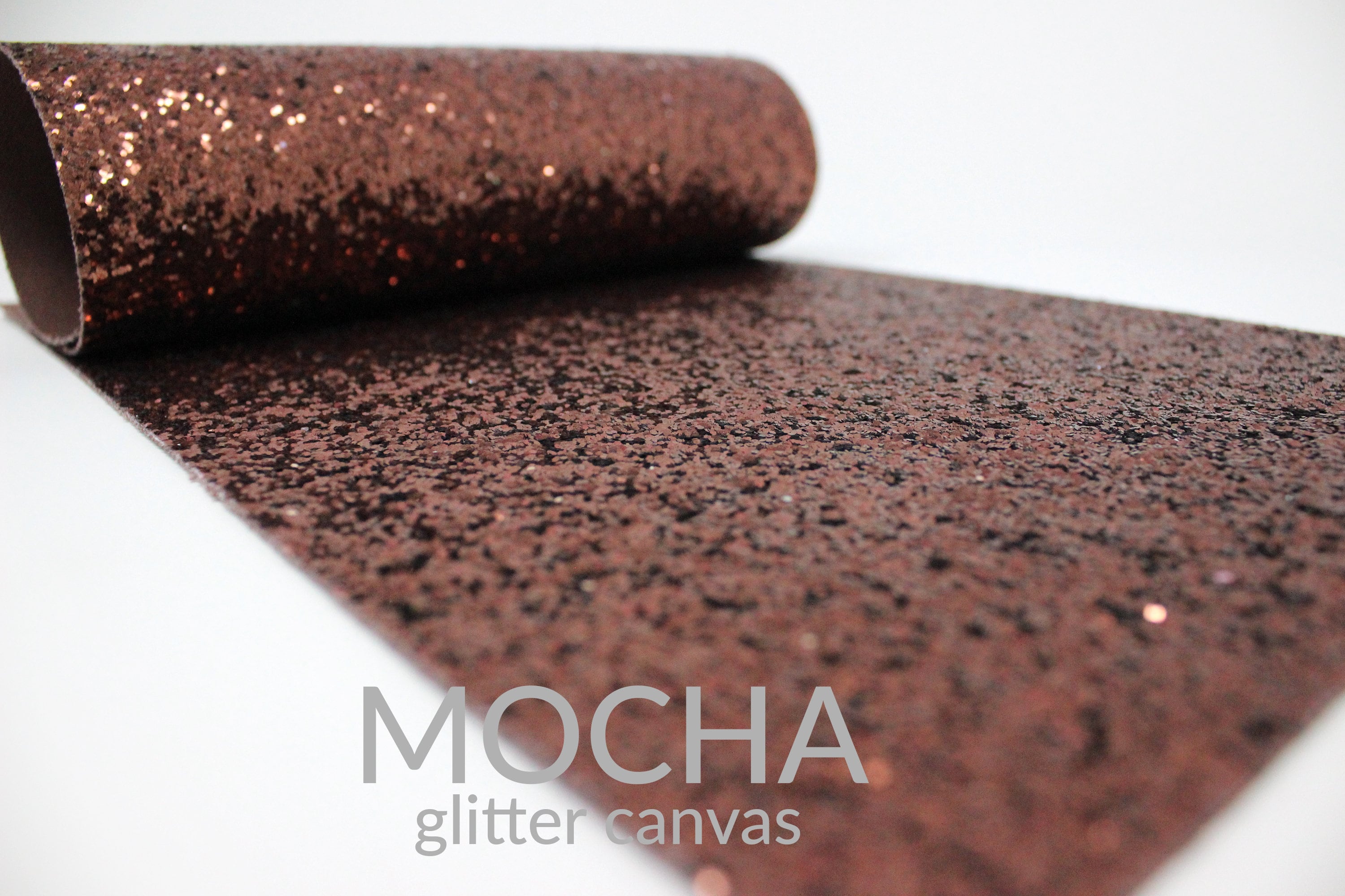 MOCHA Chunky Glitter Fabric | A4 Chunky Glitter Canvas | Glitter Mate…