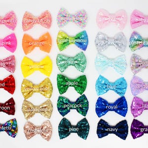 Sequin Bows | 4&quot; Sequin Bows | 4 inch Sequin Bows | Bulk Sequin Bows | Wholesale Sequin Bows | 4&quot; Glitter Bows | Choose Color + Quantity