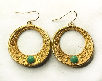 Lunar orbit - Italian Art Deco hoops Vintage Earrings Art Nouveau Antique inspired Byzantine Baroque Artisanal earrings Demirouge