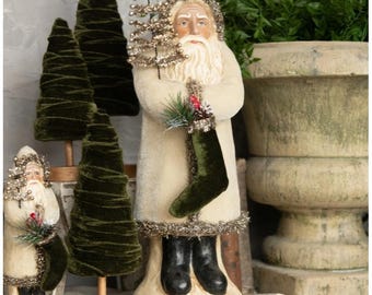 Ragon House Christmas 16.5" Oatmeal Velvet Belsnickle Santa Figurine NEW