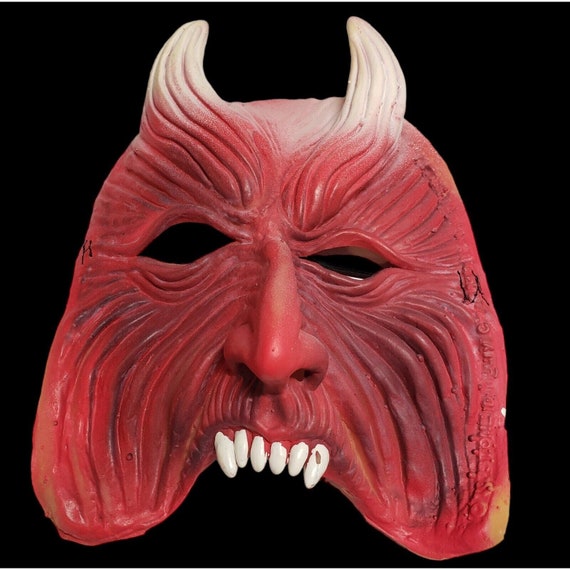 Halloween Devil Lucifer Satan Demon Half Face Fool Me Once Mask Fancy Dress