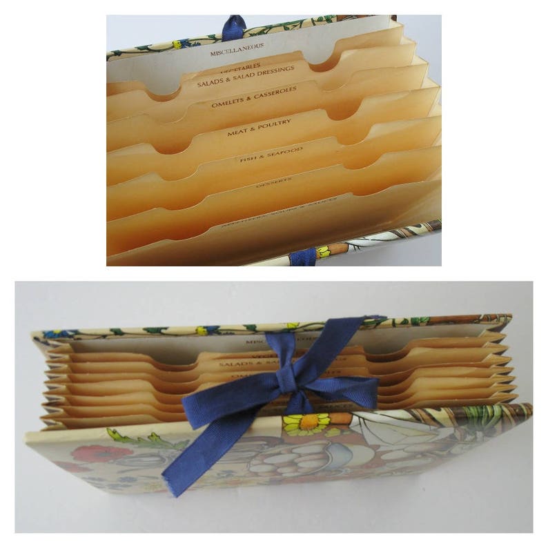 Expandable Recipe File Holder Accordion Recipe File Vintage Etsy