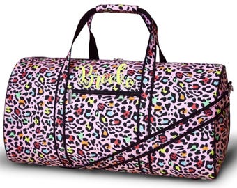 Leopard Multi-Color Duffle Bag with Custom Monogram