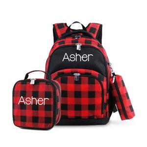 Buffalo plaid backpack purse top
