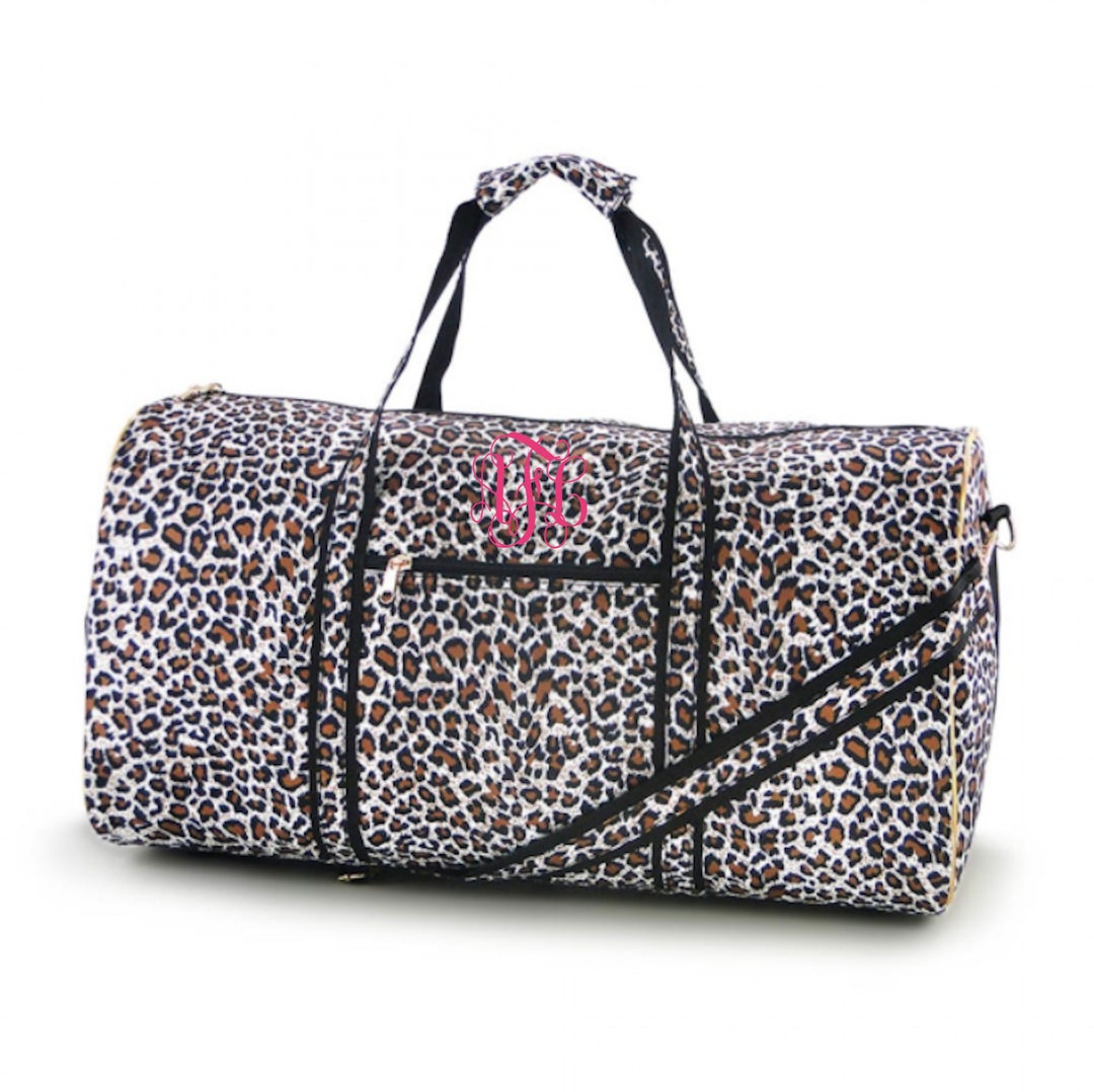 Personalized Leopard Print Duffle Bag Etsy