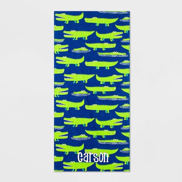 Personalized Alligator Beach Towel for Kids