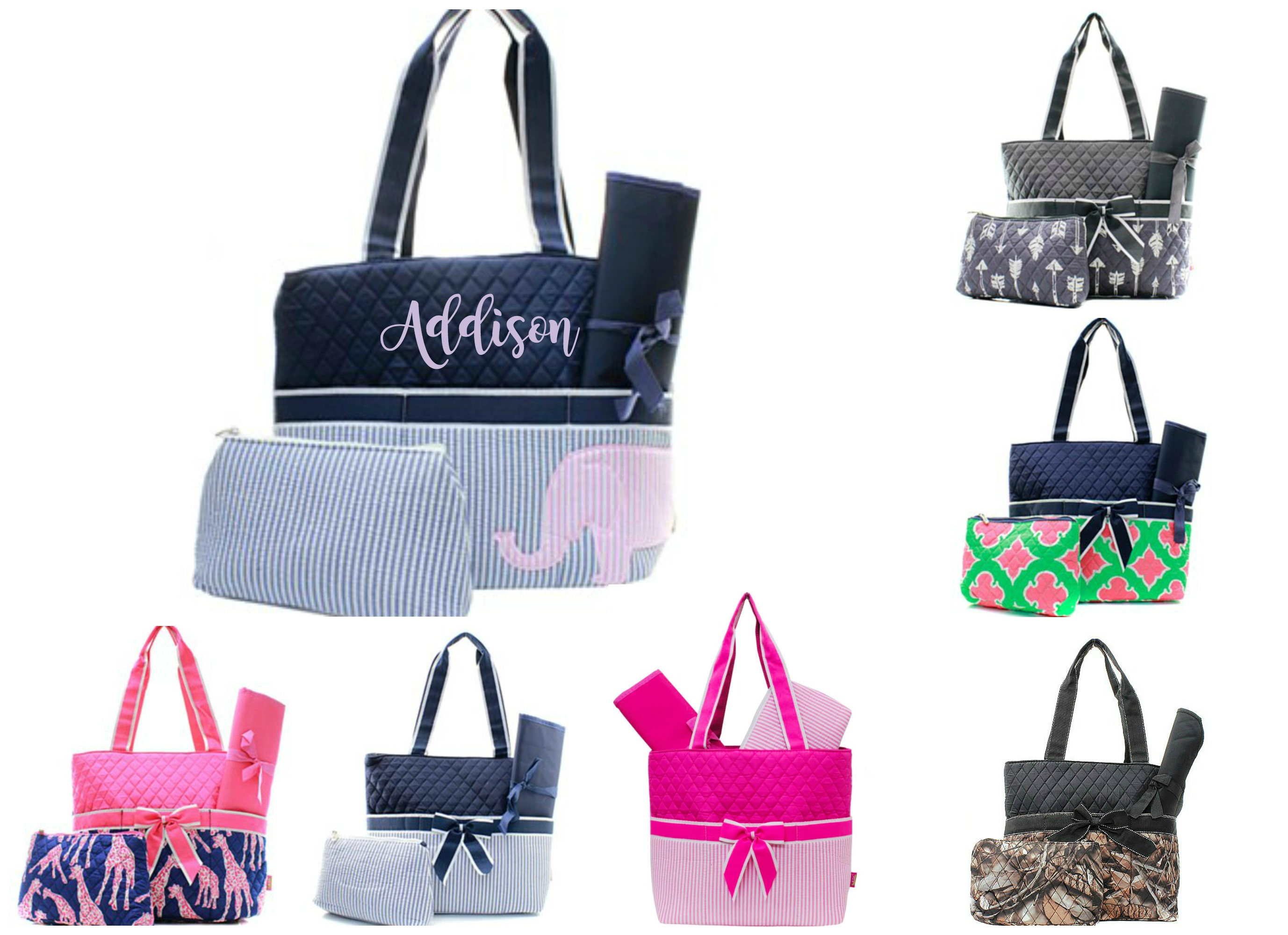 Personalized Diaper Bag Set Monogram Diaper Bag Baby Etsy