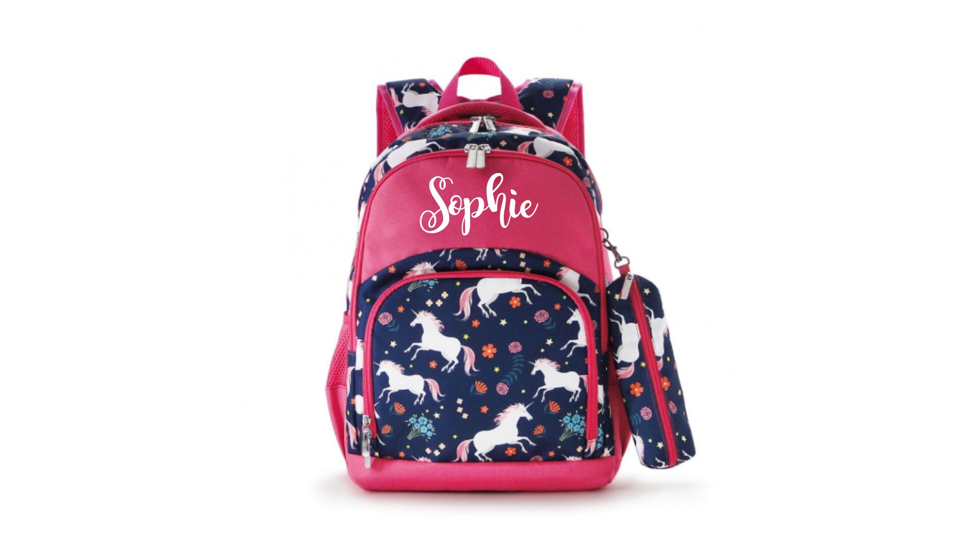 personalized unicorn backpack and lunchbox