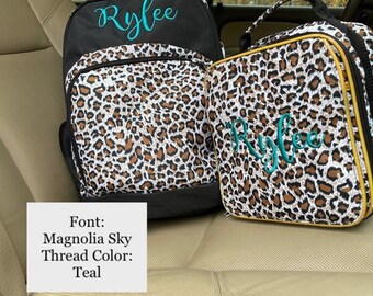 Moudou Leopard Print School Backpack With Matching Lunch Bag — Cute Bookbag For Teens