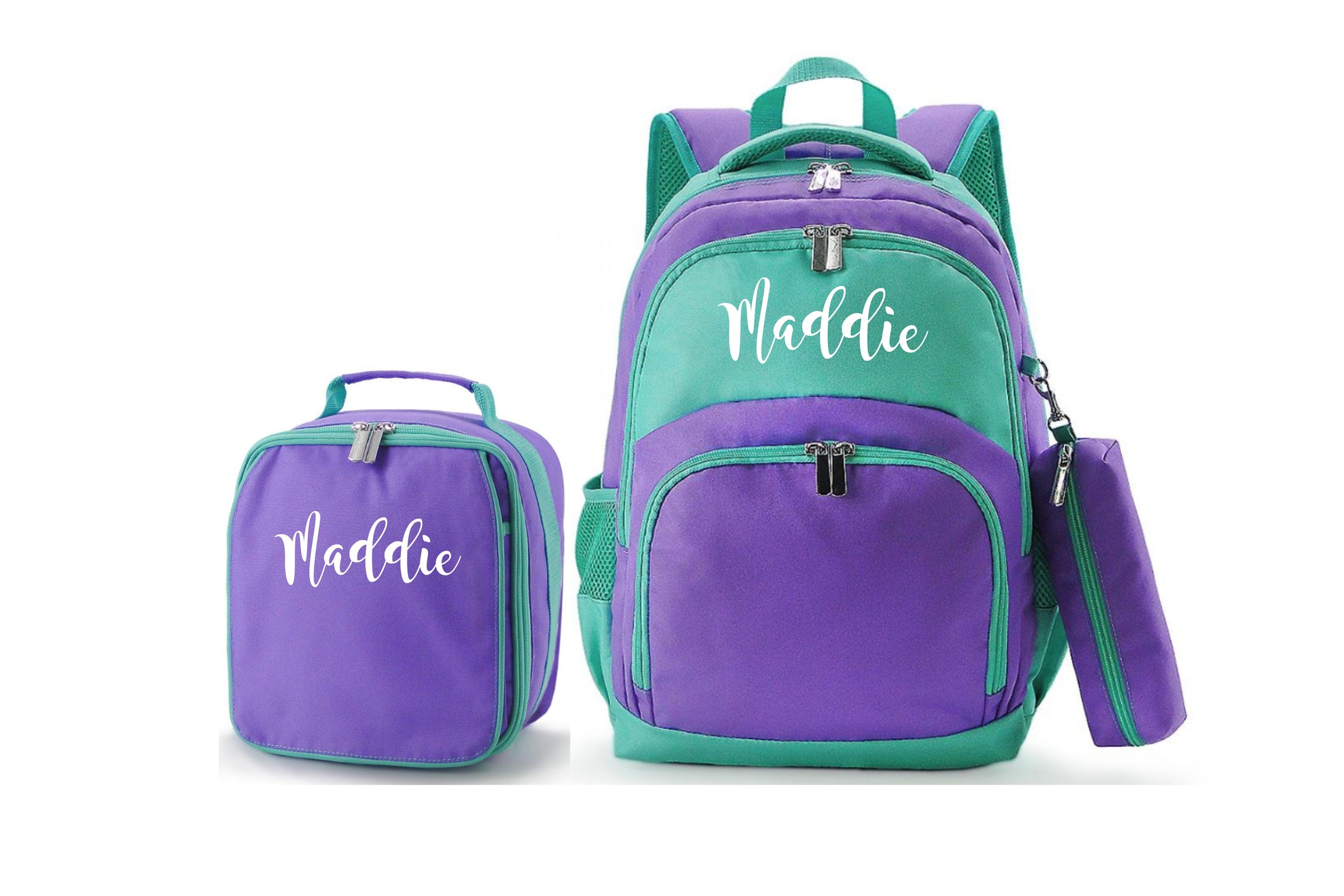 Personalized Backpack and Lunch Box - Purple Backpack for kids
