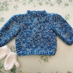 Doll sweater set in marled yarn