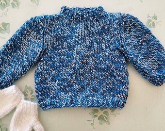 Doll sweater set in marled yarn