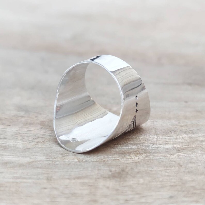 Size Handmade in Sterling Silver CARVED RING 10.5 US