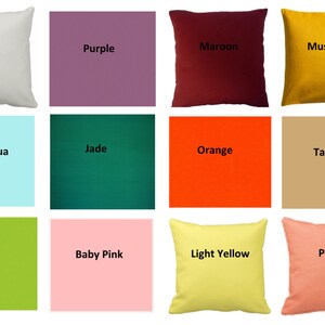 Cotton cushion cover 10 12 14 16 18 20 22 24 inch & Make to order... More than 27 colors available 画像 2