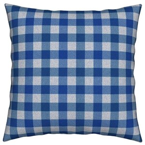 Gingham cushion cover 10" to 24" inch & Make to order Blue