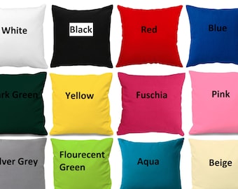 Cotton cushion cover 10" 12" 14" 16" 18" 20" 22" 24 inch & Make to order... More than 27 colors available