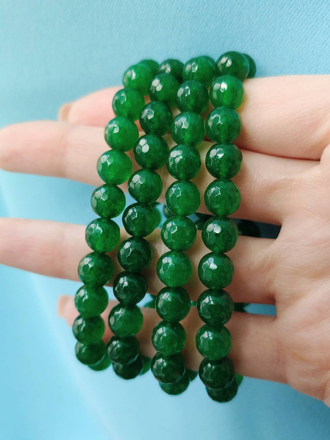 Emerald Jade Bracelet Green Jade Bracelet Good Luck | Etsy