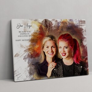 Perfect Step Mothers Gift, Mothers Day Photo Gift- Bonus Mom Photo Gift , Gift for Step Mum, Mothers Day Watercolour