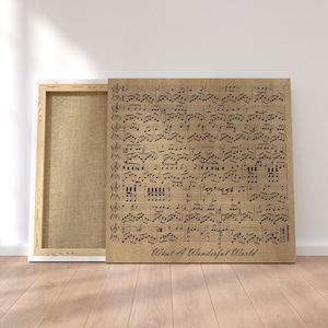 Leather Anniversary Custom Music Sheet - 3rd Wedding Anniversary Gift, First Dance/ Wedding Song Music Notes on Custom Canvas