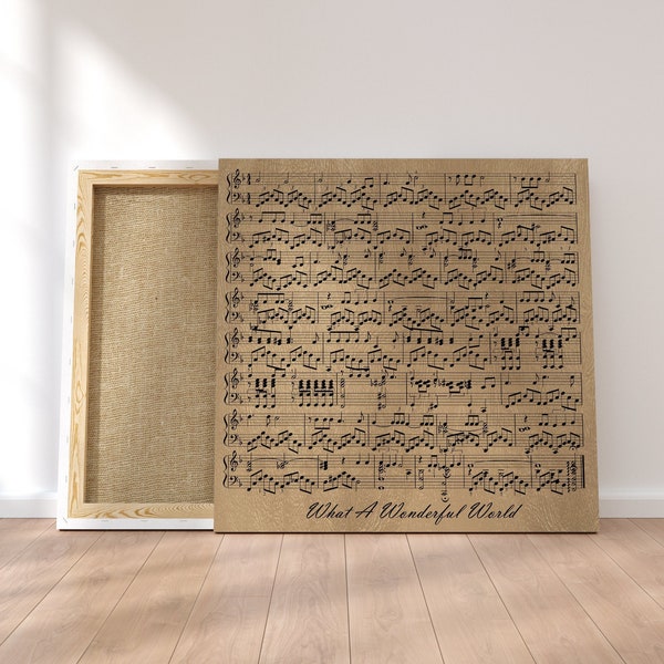 3rd Leather Anniversary Gift - Custom Music Sheet - Wedding Song Notes - Printed on Canvas