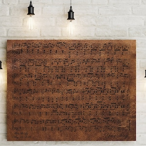 Leather Anniversary Custom Music Sheet - 3rd Wedding Anniversary Gift, First Dance/ Wedding Song Music Notes on Canvas