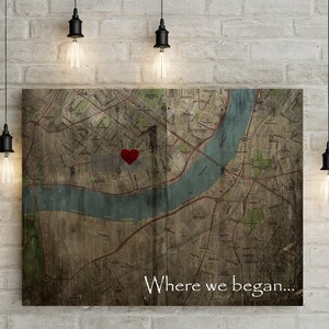 Waar we elkaar ontmoetten/waar we begonnen - Gepersonaliseerde kaart met aangepast gedicht/citaat/bericht - Aluminium/10e verjaardag cadeau!