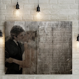 10th / Dose / Aluminium Jahrestagsgeschenk - personalisiertes Hochzeitsgelübde, benutzerdefiniertes Paarporträt auf Leinwand oder als Print