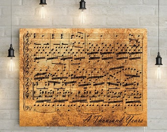 Bronze Anniversary Custom Music Sheet - 8th Wedding Anniversary Gift, First Dance/ Wedding Song Music Notes on Canvas