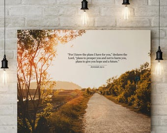 Jeremiah 29:11 Canvas Print | Motivational Bible Verse Wall Art
