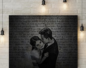 6th/ Iron Wedding Anniversary Gift - Custom Photo and Lyrics - First Dance Wedding/ Wedding Song on Canvas