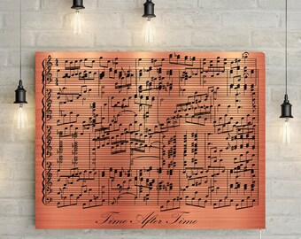 Copper Anniversary Custom Music Sheet - 7th Wedding Anniversary Gift, First Dance/ Wedding Song Music Notes on Canvas