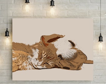 Custom Pet Portrait  / Photo -  Personalized, Pop Art/ Cartoon style Canvas Print or Printable
