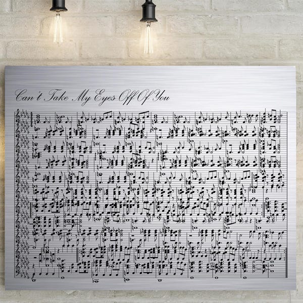 Silver Anniversary Custom Music Sheet - 25th Wedding Anniversary Gift, First Dance/ Wedding Song Music Notes on Canvas
