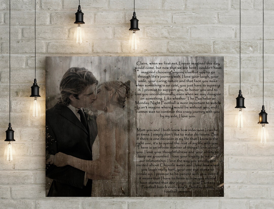 10th/ Tin/ Aluminium Anniversary Gift Personalized Wedding Vows, Custom