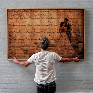 8th Wedding Anniversary Canvas Art | Bronze Year Gift | Custom Designed Photo and Lyrics Print | Gallery Wrapped | Floater Frame